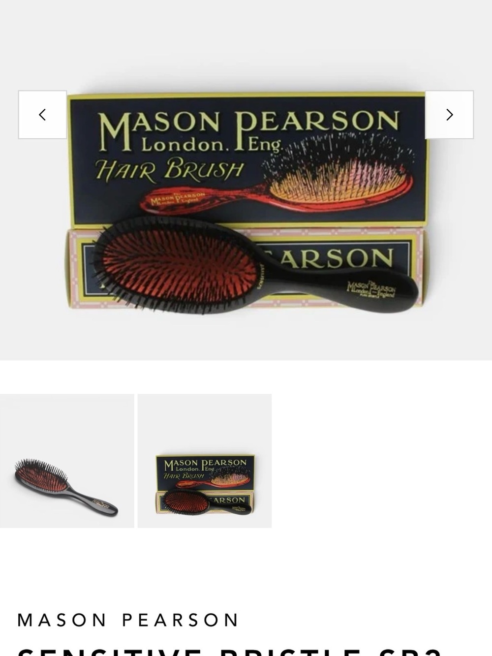 Pearson Black Hair Brush with Red Cushion